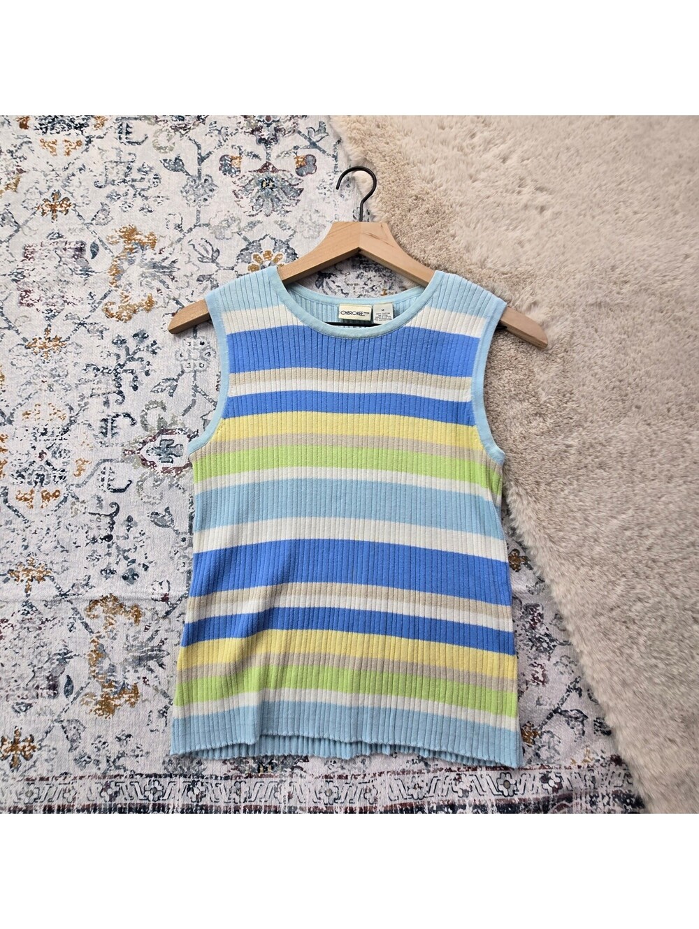 Cherokee Multicolor Striped Sleeveless Blouse Top Women Vintage Medium